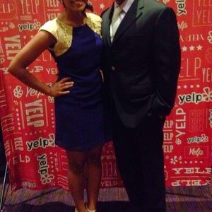 Sequined shoulder sheath dress